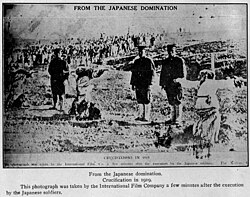 Korean Christians were crucified in the aftermath of the 1 March Movement protests (1919)