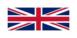 Union Flag with thick white border comprising about half of the area of the flag.