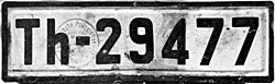 Licence plate from Thuringia (1930s)