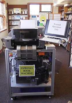 An Espresso Book Machine at a bookstore