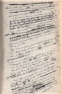 Flaubert's heavily edited page of his manuscript for Un Cœur simple