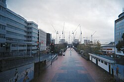 The stadium in its very early stages of construction c. August 2003