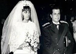 Aoun and Nadia El-Chami at their wedding