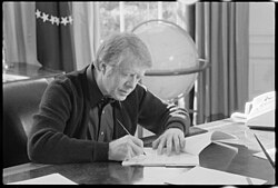 Carter in the Oval Office, February 1977