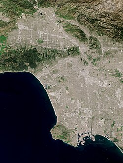 Satellite view of Los Angeles