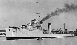 The initial Churruca (1925), sold to Argentina in 1927 and renamed ARA Cervantes