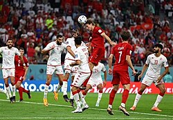 Tunisia against Denmark at the 2022 FIFA World Cup in Qatar.