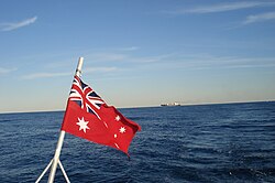 Australian red ensign in maritime use