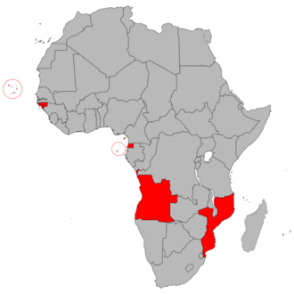 The PALOP, highlighted in red