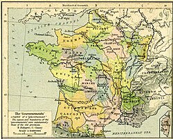 The provinces of the Kingdom of France in 1789