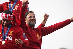 Klopp during Liverpool's Champions League victory parade