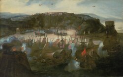 Dutch fleet commanded by Piet Pieterszoon Hein in Salvador during the unsuccessful 1624 invasion.