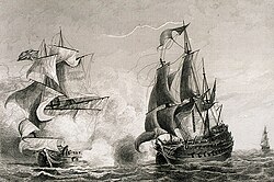 The action of 8 May 1744, at which Perier captured HMS Northumberland