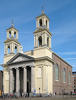 The Moses and Aaron Church now stands at the site of Spinoza's childhood home.[26]