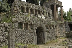 The tomb of the Flavii, a necropolis outside the Nucerian gate (Porta Nocera) of Pompeii, Italy, constructed 50–30 BC