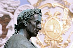 Bronze monument to Francis II, the last Holy Roman emperor, wearing a corona triumphalis laurel wreath