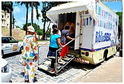 Mobile library in Olinda, Pernambuco, Brazil.