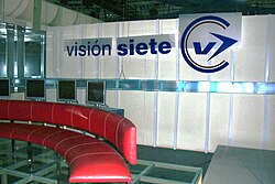 The set of Visión Siete, TV Pública Digital's main newscast, circa 2007