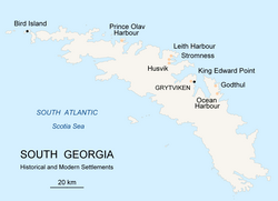 Historical and modern settlements of South Georgia Island