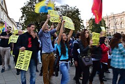 Kurdish demonstration against ISIS, Vienna, Austria, 10 October 2014
