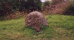 Stone said to mark the spot where the Frasers were buried after the Battle of Culloden, 1746.