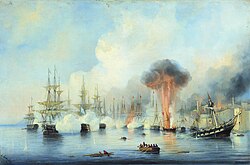 The destruction of the Ottoman fleet in Battle of Sinop