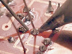 Soldering a printed circuit board