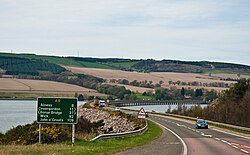 The A9 as it heads north towards the Cromarty Firth causeway, near Dingwall