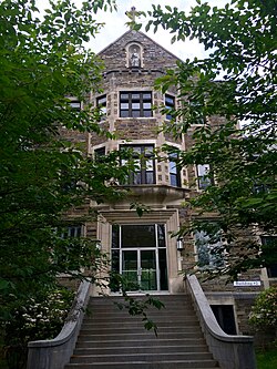 The main entrance to the Wilberforce School in building two of the former Saint Joseph's Seminary