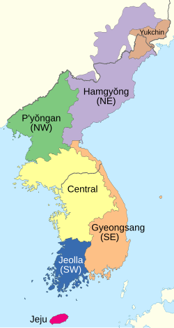 Korean dialect zones
