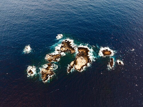 Aerial view of the islets. North is at the bottom left of the picture.