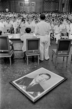 Anti-Bảo Đại revolutionists of the State of Vietnam at city hall, Saigon, May 1955.