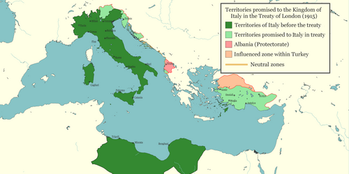 Territories promised to Italy in the treaty of London (1915)