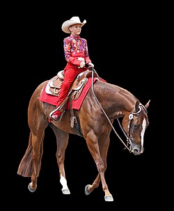 Western horsemanship attire and style of riding