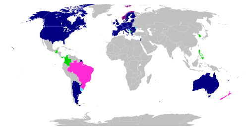 Countries that are members, liaisons, and observers of the IHRA, and the adoption of the Working definition of antisemitism at the national level. Member countries that adopt the Working definition of antisemitism Member countries that have not adopted the Working definition of antisemitism Observer and liaison countries that adopt the Working definition of antisemitism Observer and liaison countries that have not adopted the Working definition of antisemitism Countries which adopt the Working definition of antisemitism but are not member, observer or liaison countries