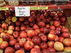 Rome apples on sale at a farmer's market in Newark, Delaware, United States (2011)