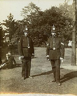 A photograph of officers of the Birmingham Parks Police, taken between c. 1900 and 1910.