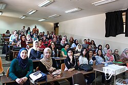 Palestinian students at Birzeit University in 2016