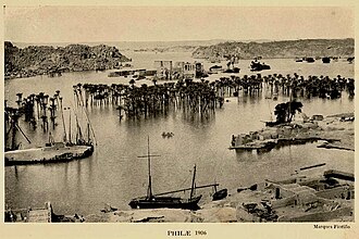 Philae flooded by the Aswan Low Dam in 1906.