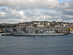 HMS Portland moored at HMNB Devonport