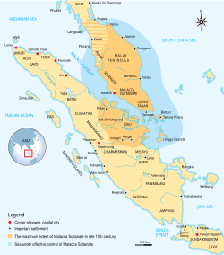 The extent of the Malaccan Sultanate in the 15th century, the legacy of the Malaccan court can be strongly witnessed in the construction of the Malay sociocultural framework until today.