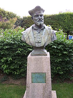 Bust of Rabelais in Meudon, where he served as Curé