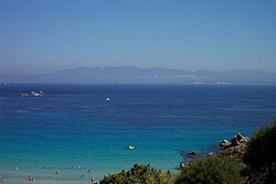 Strait of Bonifacio. The southern coast of Corsica can be seen from Santa Teresa Gallura.