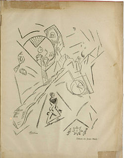 Joan Miró, Carrer de Pedralbes, drawing, published in Troços, Segona sèrie, N. 4, March 1918