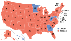 1980 Electoral College vote results