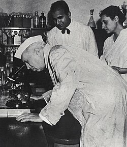 Nehru at an antibiotics manufacturing facility, Poona, 1956