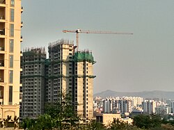An under construction building in Pune, India. It is a high rise building, located in the South-Eastern Part of the city. In an area commonly known as 'Nine Hills'.