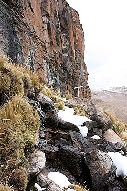 The Amazon was thought to originate from the Apacheta cliff in Arequipa at the Nevado Mismi, marked only by a wooden cross.