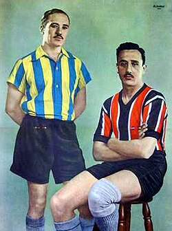 Santiago Carignano (Atlanta) and Francisco Santia (Chacarita), players that starred the derby of 1936.