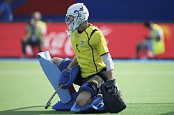 Goalkeeper Filip Neusser in full gear